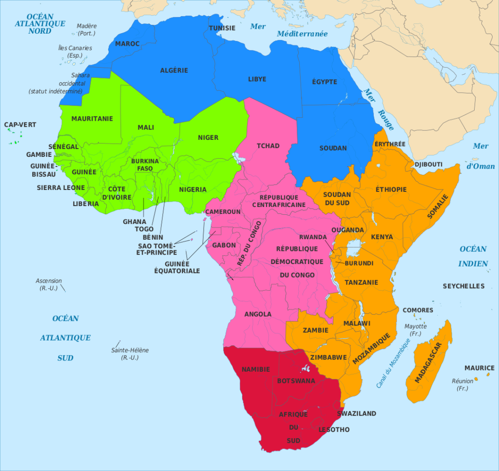Régions de l'Afrique